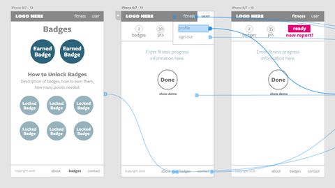 linked prototype in Adobe XD